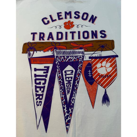 CLEMSON Tigers Pressbox Traditions Pennant Long Sleeve T-Shirt Womens XL (97) - Picture 4 of 8